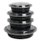 Gen Food Container, 16 oz, 6.29 x 6.29 x 1.96, Black/Clear, Plastic, 150PK FCPP-BC-16RND - alternate 2